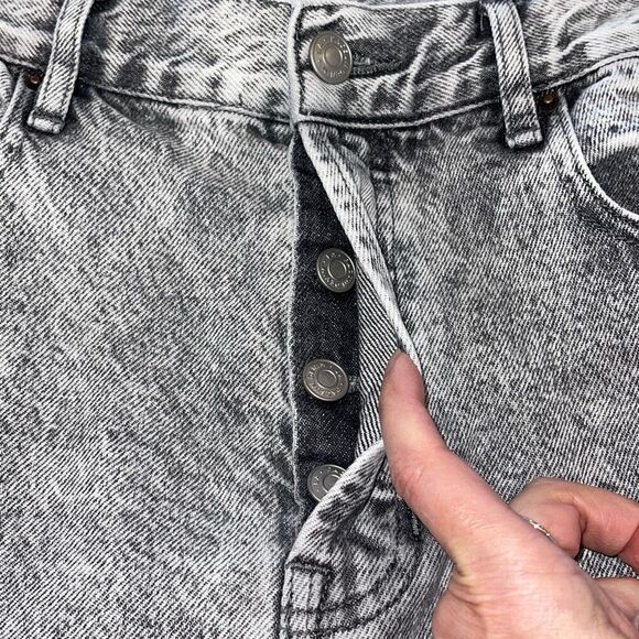 Pacsun Womens Acid Wash High Rise Straight Button Fly Jeans Black Size 29 - Picture 8 of 11